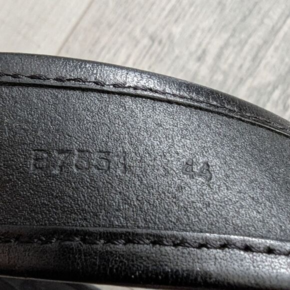 Tommy Bahama Black Brown Leather Belt Braided with Silver Buckle Size 44 - Picture 5 of 11